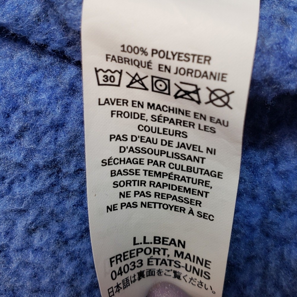 L.L. Bean Women Sweater Fleece Full Zip Jacket L Tall Blue 512751 - Picture 3 of 8
